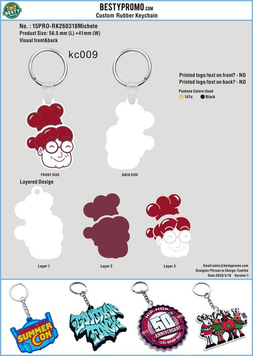 Custom Rubber Keychain 15PRO-RK260318Michele