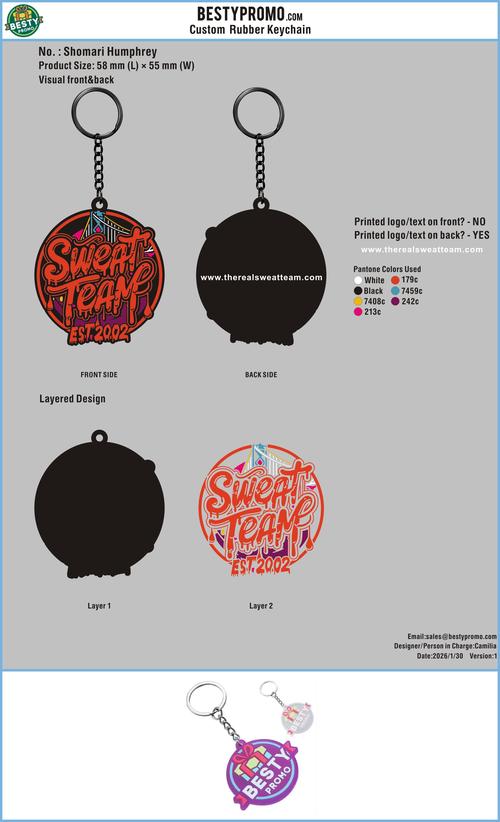 Custom Rubber Keychain 15PRO-UVRK260131Shomari