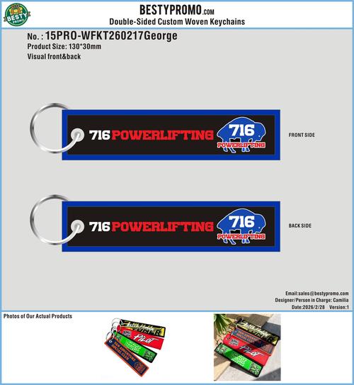 Custom Double Sided Woven Keychains 15PRO-WFKT260217George-3