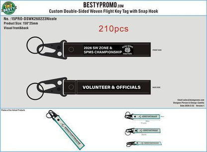 Custom Woven Flight Key Tag with Hook 15PRO-WFKT260223Nicole