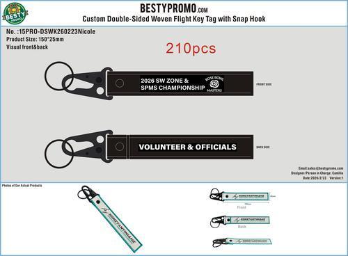 Custom Woven Flight Key Tag with Hook 15PRO-WFKT260223Nicole