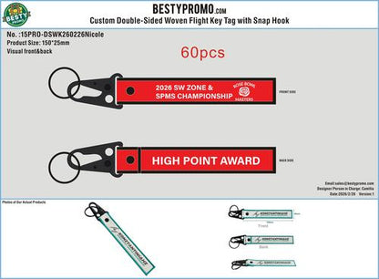 Custom Woven Flight Key Tag with Hook 15PRO-WFKT260223Nicole