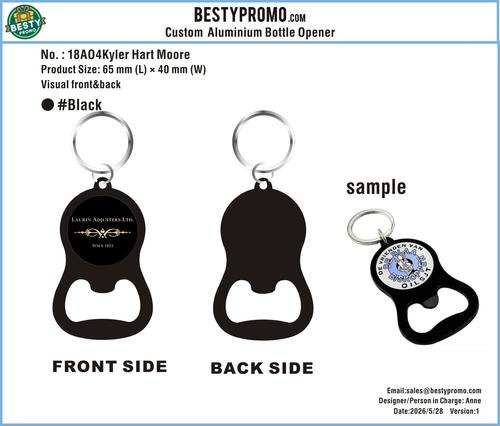 Custom Aluminum Bottle Opener Keychains (Domed Logo)-260529-18-RE