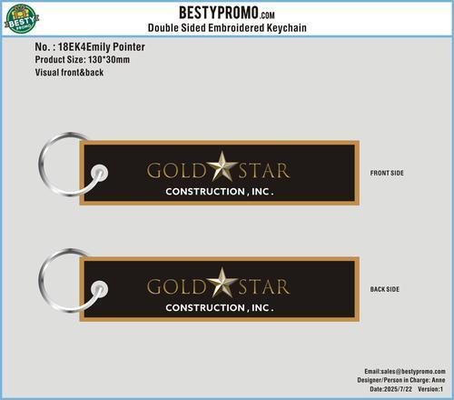 Double-Sided Custom Embroidered Keychain-18EK4Emily Pointer250722