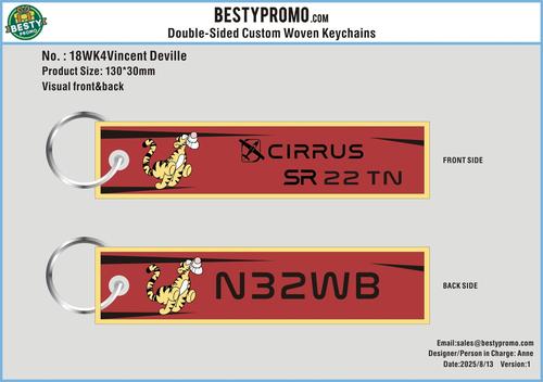 Double Sided Woven Keychains-18EK4Vincent Deville250811