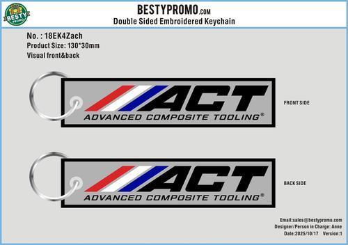Double Sided Embroidered Keychain -18EK4Zach251017