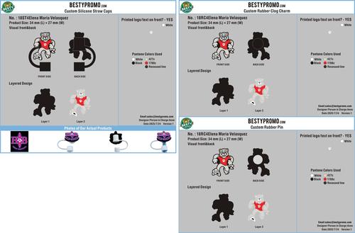 Custom rubber clog charm/pin/straw cap-18Elena Maria Velasquez250716