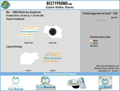 Custom rubber clog charm-18RC4Cherise Sandrock250718