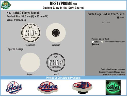 Custom Rubber Clog Charm-Glowing-18RCG4Tanya funnell25072