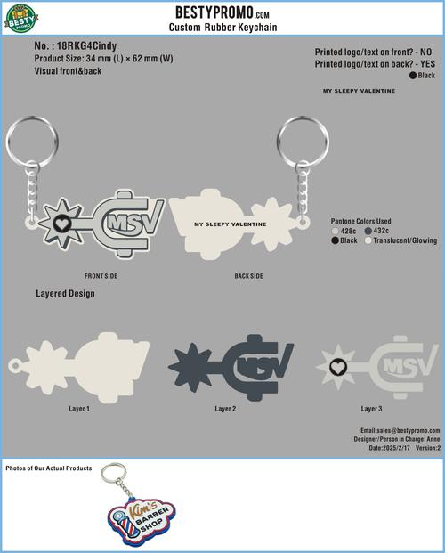Custom rubber keychains-18RKG4Cindy