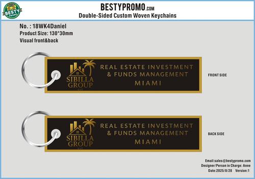 Double Sided Woven Keychain–18WK4Daniel250828