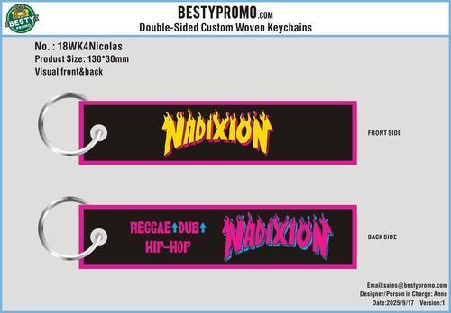 Double Sided Woven Keychains-18WK4Nicolas250917