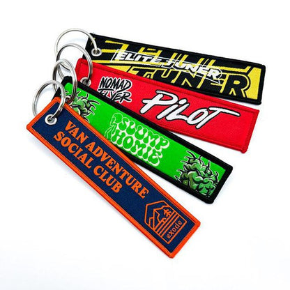 Double-Sided Woven Keychain Tags