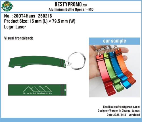 CUSTOM ALUMINUM BOTTLE OPENER KEYCHAIN-20KY4Hans