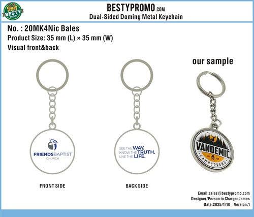 DUAL-SIDED DOMING METAL KEYCHAIN-20KY4Nic Bales