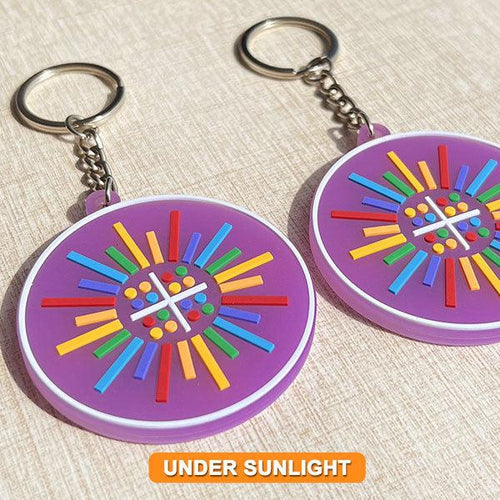 CUSTOM DOUDLE SIDED 3D DIE CUT RUBBER KEYCHAINS-UV