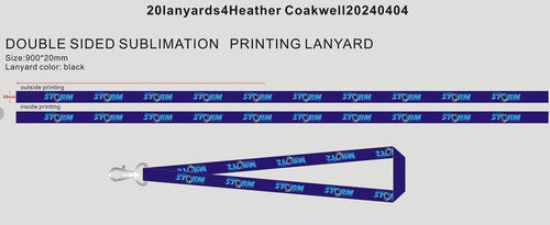 CUSTOM DYE SUBLIMATION LANYARDS- 20lanyards4Heather Coakwell