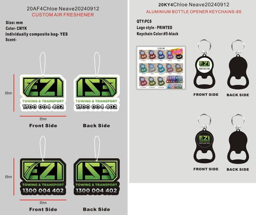 CUSTOM AIR FRESHENER AND BOTTLE OPENER KEYCHAINS-20AF4Chloe Neave