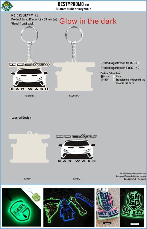 Custom Rubber keychains/Glow in the dark-20GKY4MIKE250708