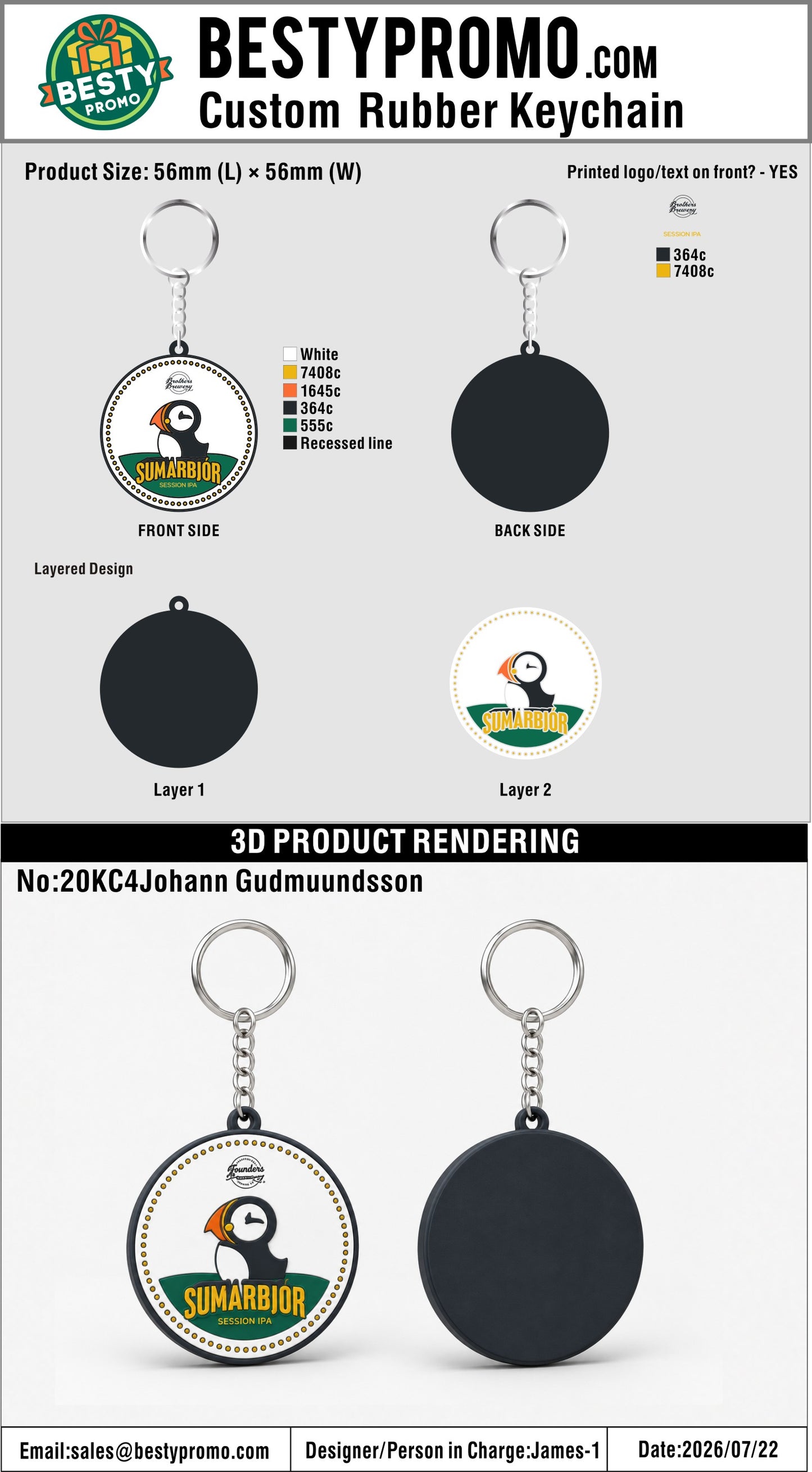 Custom 3D Die Cut Rubber Keychains – 20260722-20
