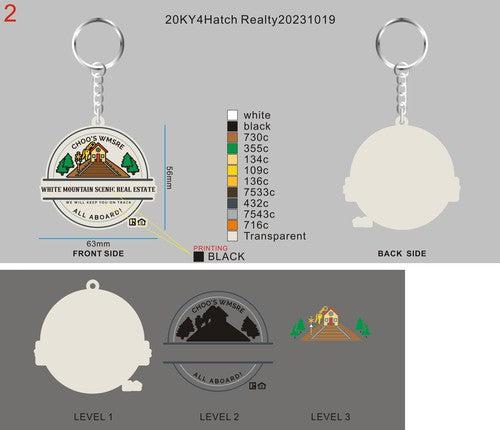 CUSTOM 3D DIE CUT RUBBER KEYCHAINS-GLOWING-20KY4Hatch Realty