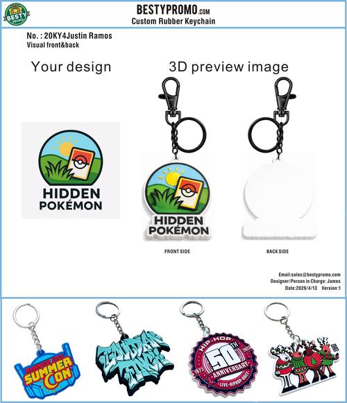 Custom 3D Die Cut Rubber Keychains – 20260504-20