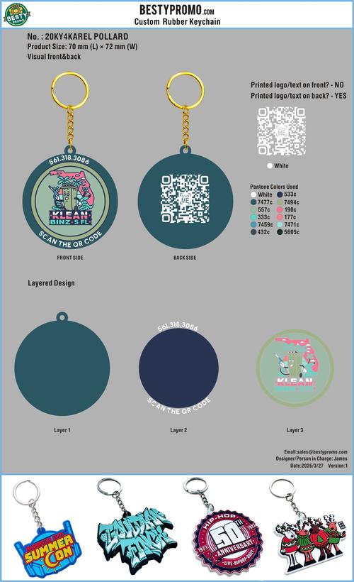 Custom 3D Die Cut Rubber Keychains - 20260409-20-RE