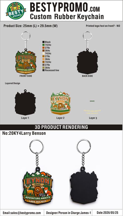 Custom 3D Die Cut Rubber Keychains – 20260527-20