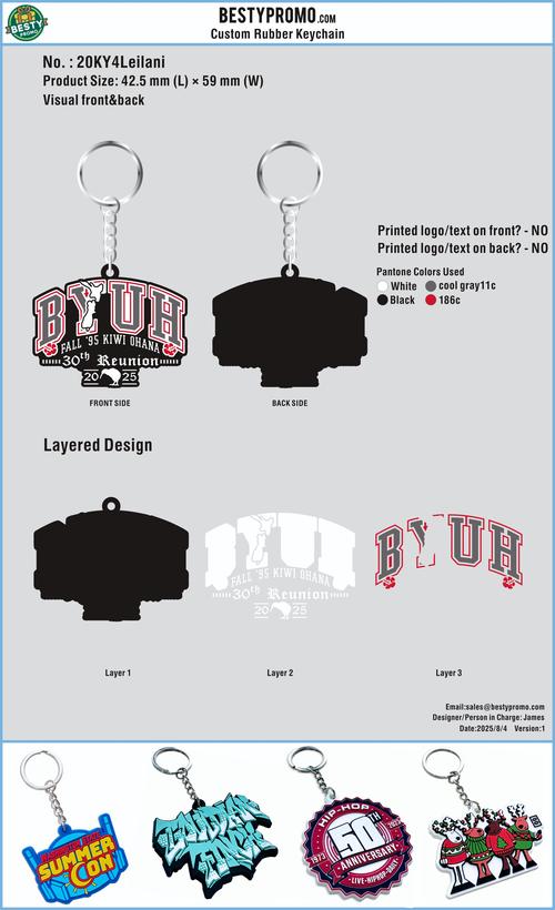 Custom Rubber keychains-20KY4Leilani 250804