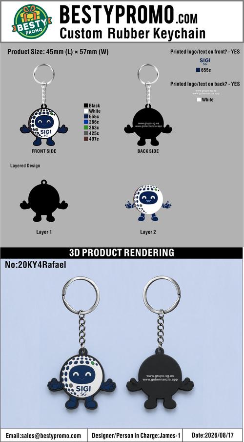 Custom 3D Die Cut Rubber Keychains – 20260908-20-3