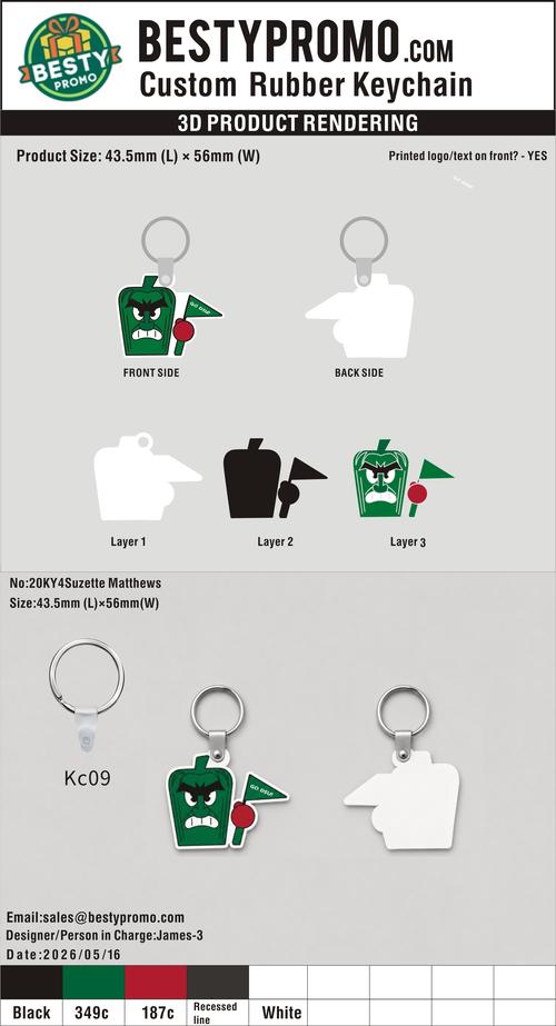 Custom 3D Die Cut Rubber Keychains – 20260519-20