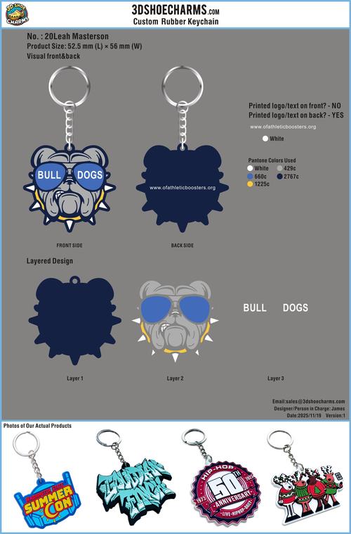 CUSTOM RUBBER KEYCHAINS-20KY4LEAH MASTERSON-RE