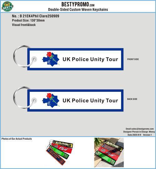 Double Sided Woven Keychains 21EK4Phil Clare250909