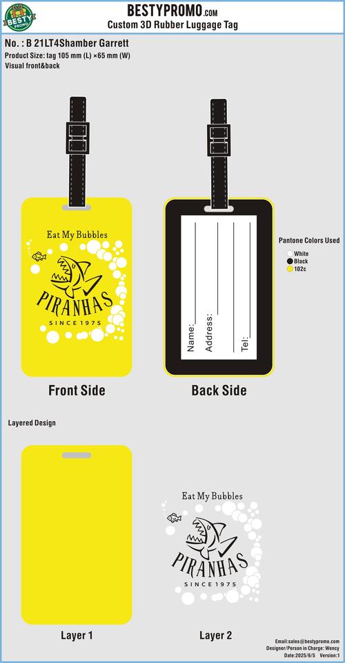 3D Rubber Luggage Tag 21LT4Shamber Garrett250605-RE