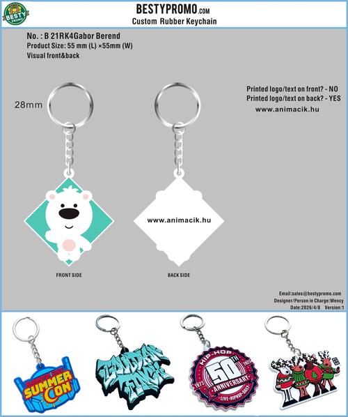 Custom 3D Die Cut Rubber Keychains - 20260413 - 21