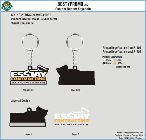 CUSTOM RUBBER KEYCHAIN 21RK4Jordyn