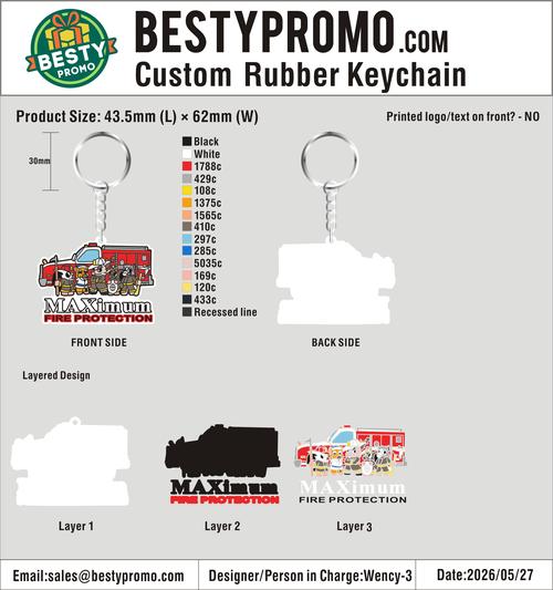 Custom 3D Die Cut Rubber Keychains - 20260527 - 21 -RE