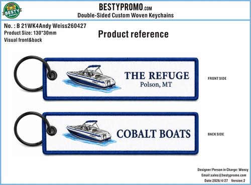 Custom Double-Sided Woven Flight Key Tag – 20260428 - 21
