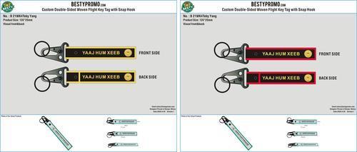 Custom Double-Sided Woven Flight Key Tag with Snap Hook - 20260430 - 21