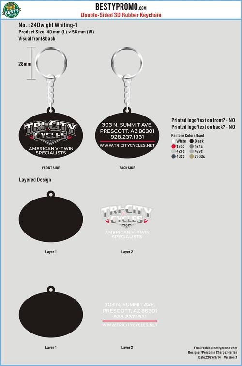Custom 3D Die Cut Rubber Keychains-24Dwight Whiting20260314