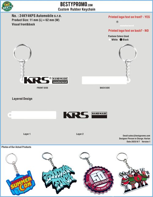 CUSTOM RUBBER KEYCHAINS - 24KY4KPS Automobile s.r.o.20250907