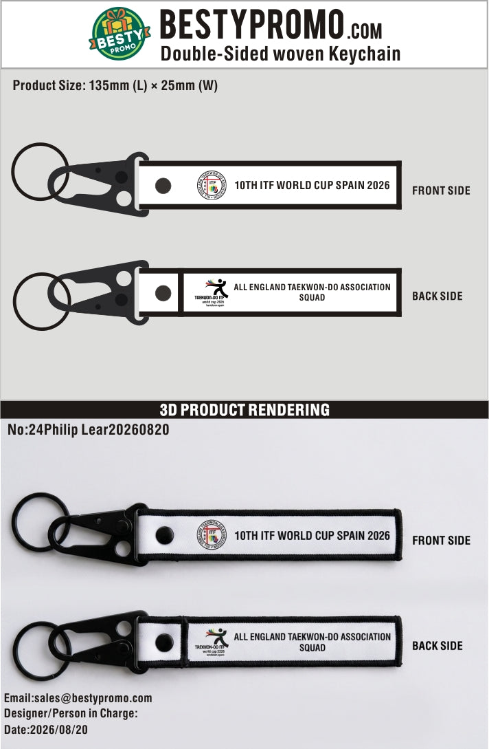 Custom Double-Sided Woven Flight Key Tag with Snap Hook-20260820-24