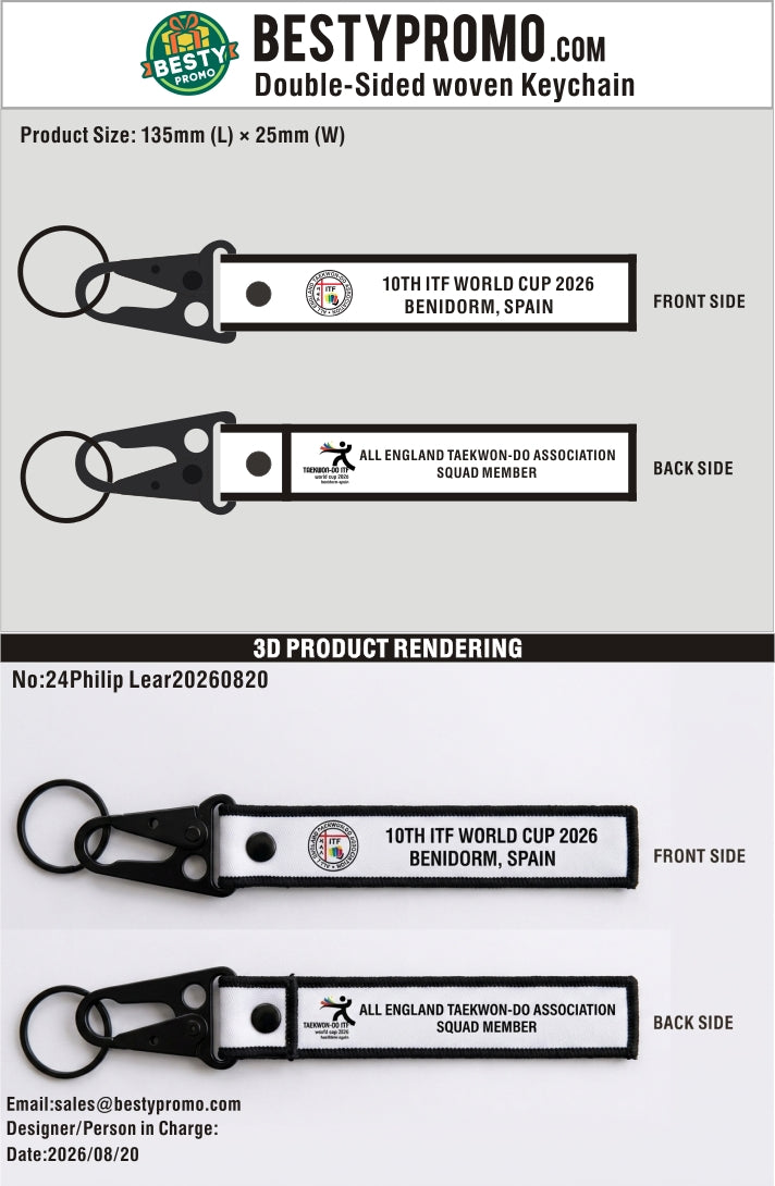 Custom Double-Sided Woven Flight Key Tag with Snap Hook-20260820-24