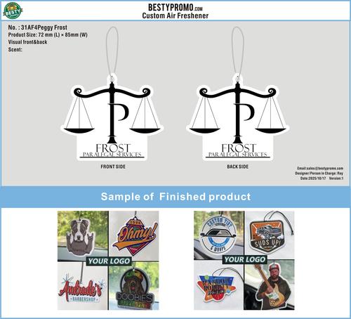 Custom Air Freshener/Plastic Shopping Trolley Token-31AF4Peggy Frost251017