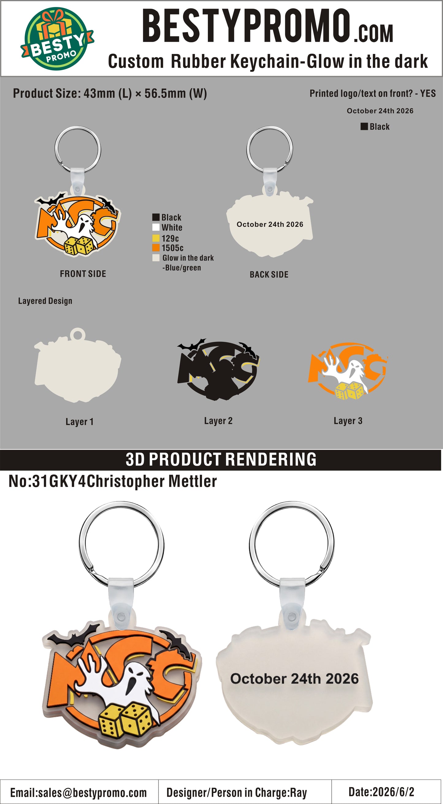Custom 3D Die Cut Rubber Keychains-Glowing-260604-05-RE