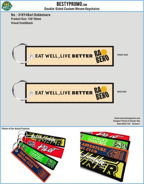 Custom 3D Die Cut Rubber Keychains/Double-Sided Custom Woven Keychains-31WKY4Bart Dobbelaere250725