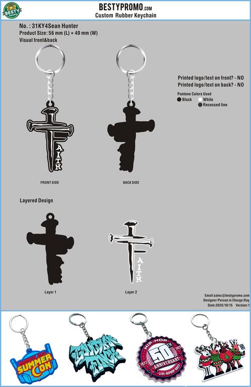 Custom 3D Die Cut Rubber Keychains-31KY4Sean Hunter251015