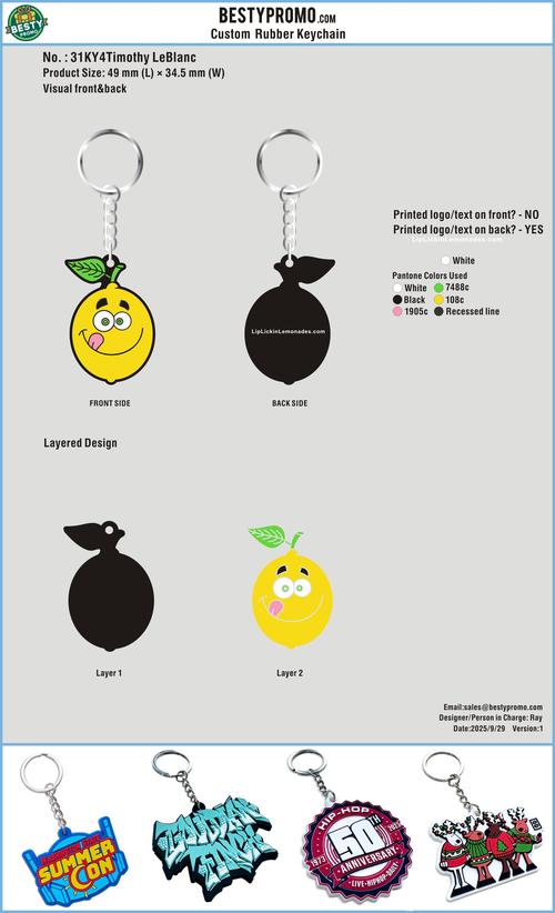 Custom 3D Die Cut Rubber Keychains-31KY4Timothy LeBlanc250929