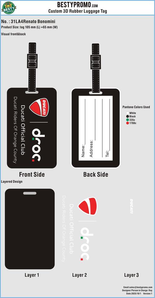 Custom Rectangular 3D Rubber Luggage Tag-31LA4Renato Bonomini251001