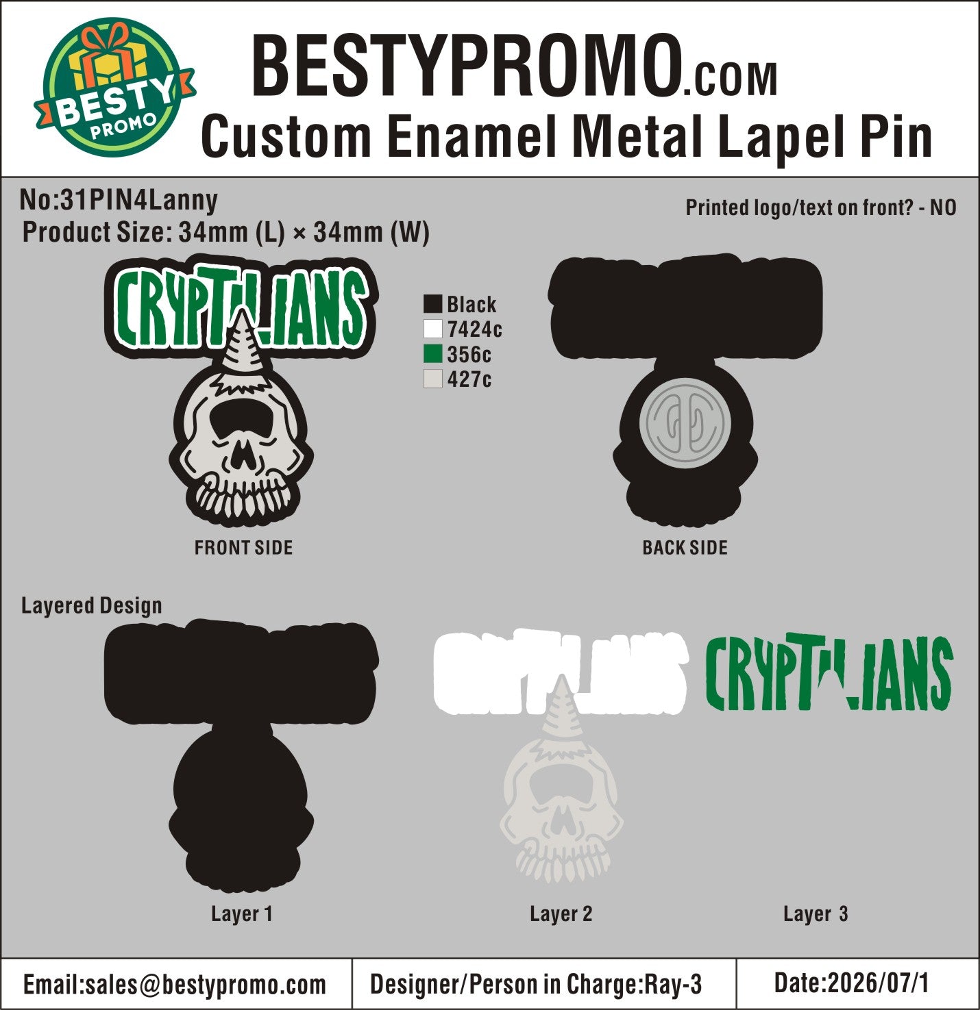 Custom Die-Cut Soft Enamel Metal Lapel Pin-260716-31-re